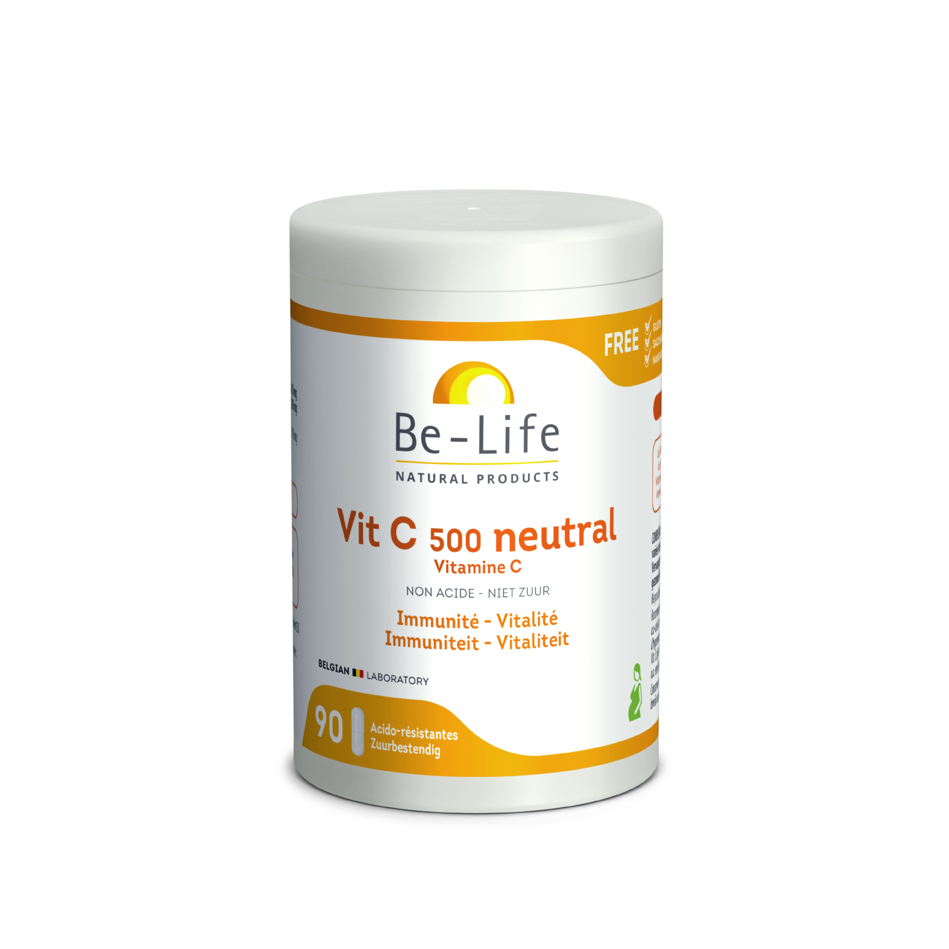 Vit C 500 neutral (non Acide) - Immunité, Vitalité (90 gél)