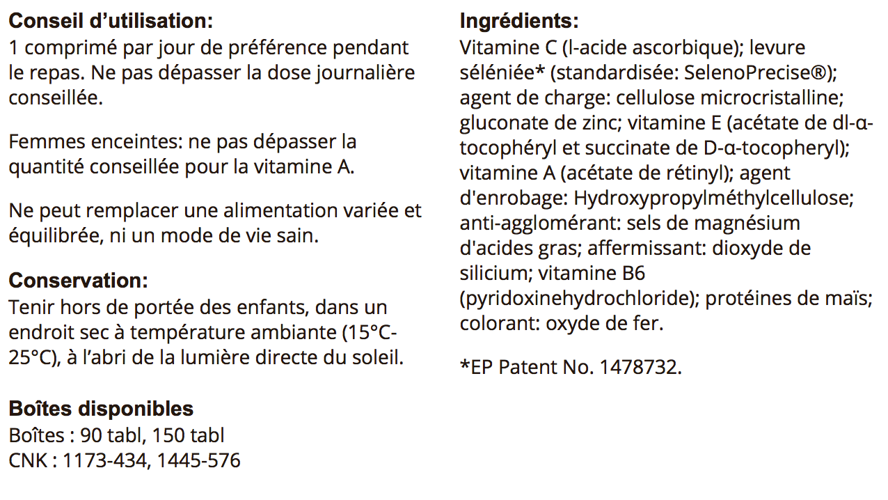 Selenium + Zinc - Pour le système immunitaire (90 comp)