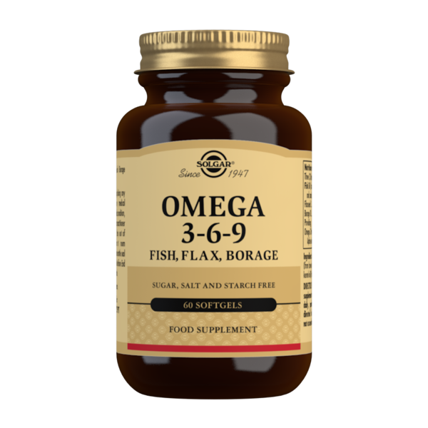 Omega 3-6-9 - 60 gel - (Facultés cérébrales, cardiovaculaire, cholestérol et peau)