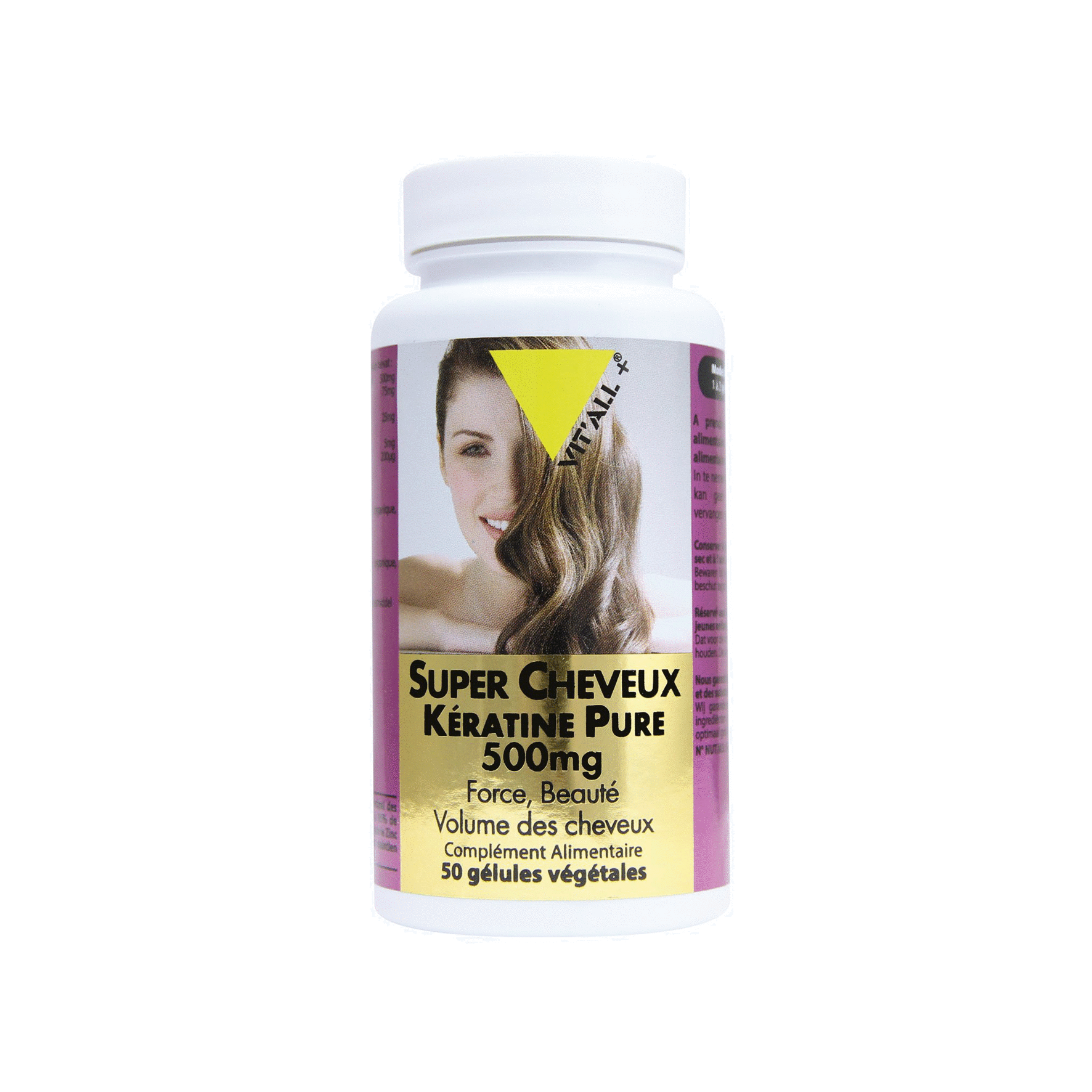 Super cheveux kératine + 500 mg - 50 gélules