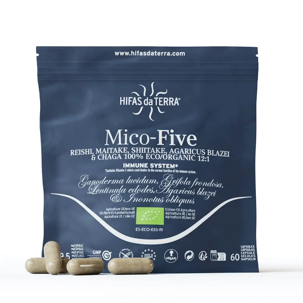 Hifas da Terra - Mico Five -Complexe de Reishi, Maitake,shiitake,champignon du soleil et cordyceps