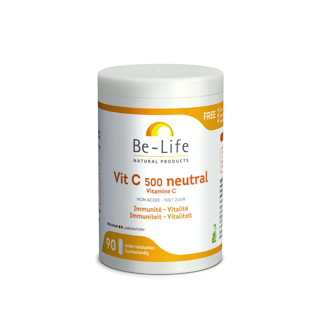 Vit C 500 neutral (non Acide) - Immunité, Vitalité (90 gél)