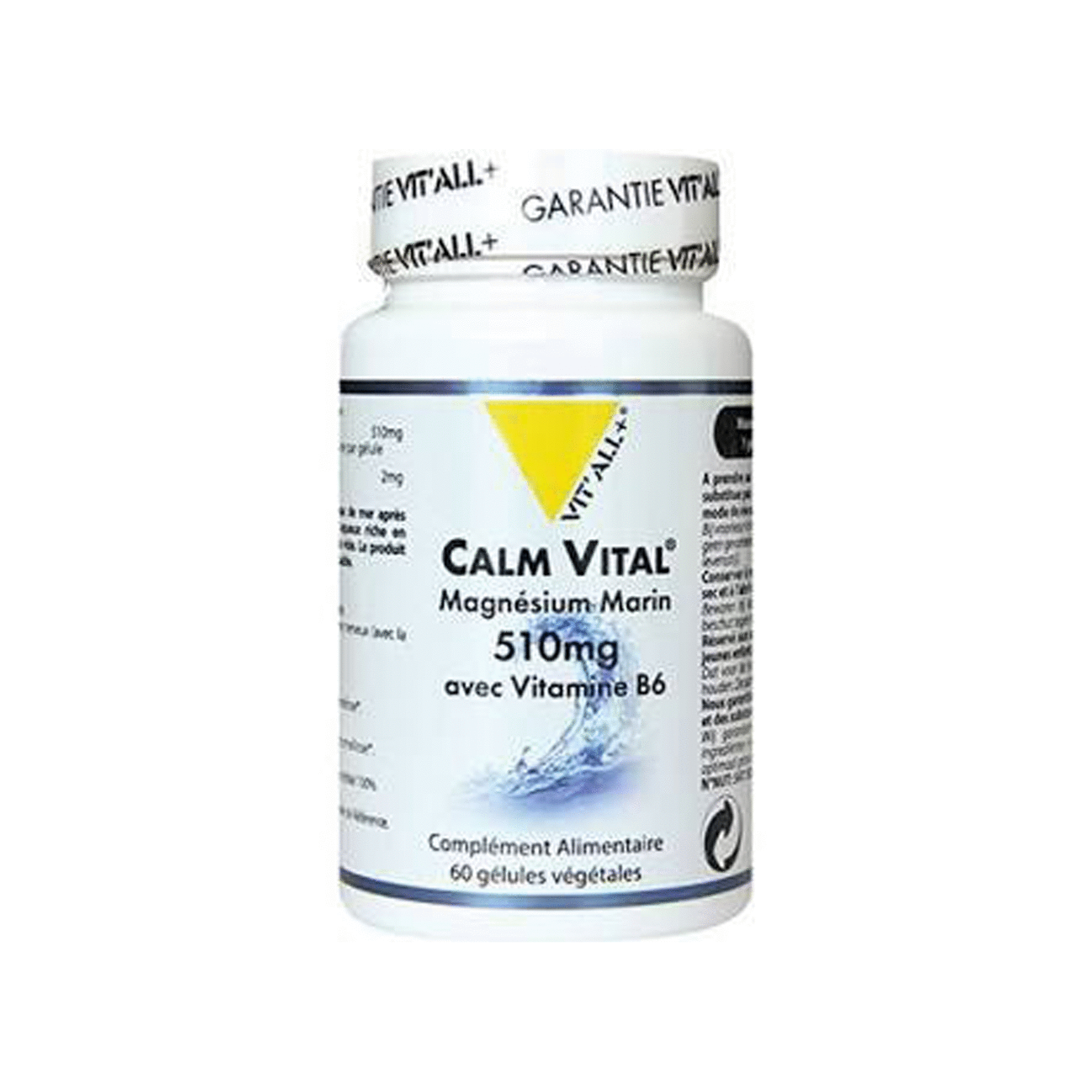Calm Vital Magnésium Marin - 60 gélules Magnésium marin extra pur et vitamine B6
